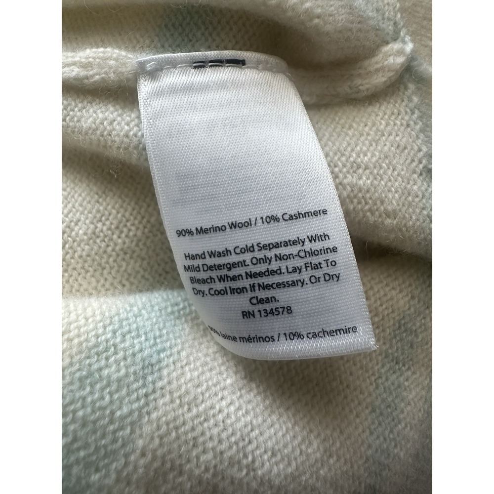 Women's Sz: XL Vineyard Vines Wool Cashmere Lt. Blue Ivory Striped Sweater - Picture 3 of 4